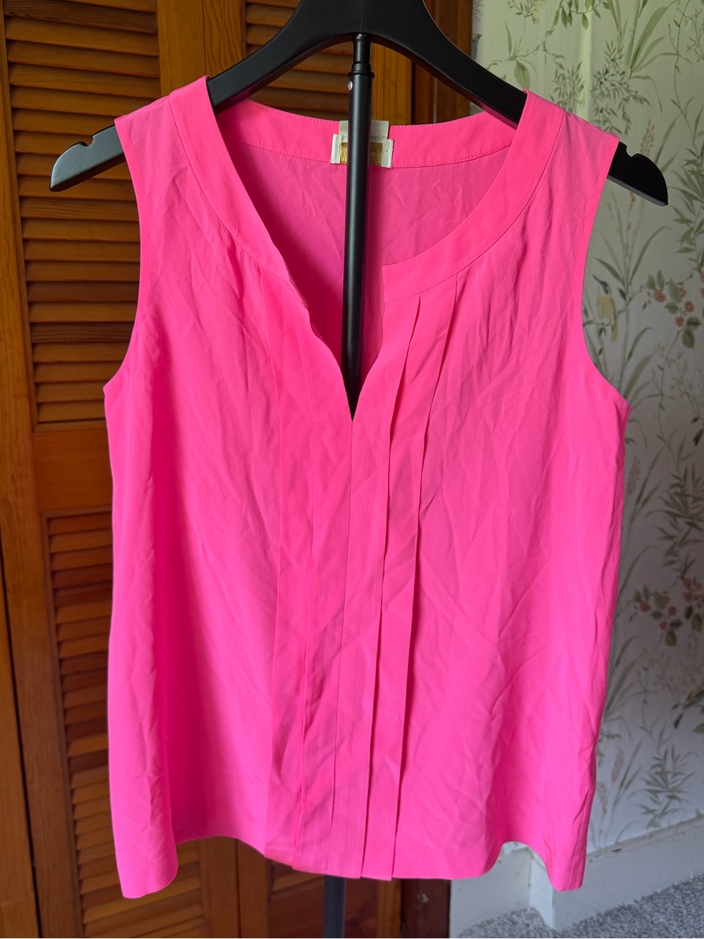 kate spade Hot Pink Pleated Sleeveless Camisole Top Sz 4